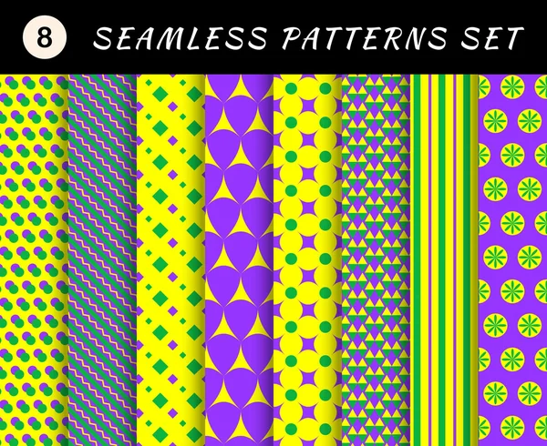 Mardi gras geometric patterns — Stock Vector