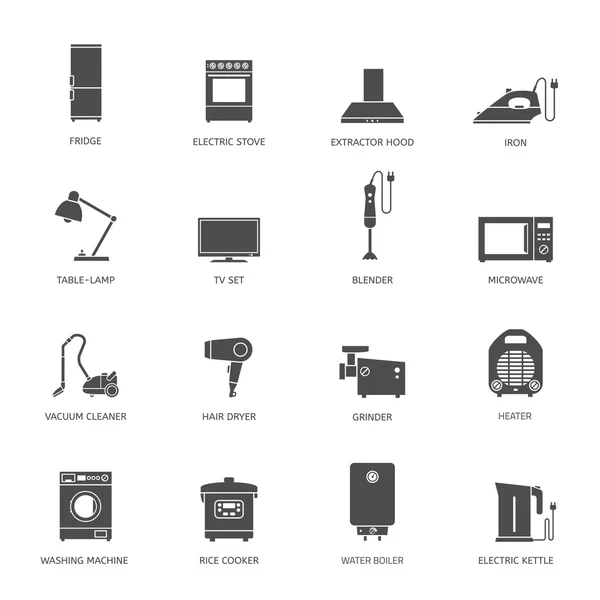 Symbole für Haushaltsgeräte — Stockvektor