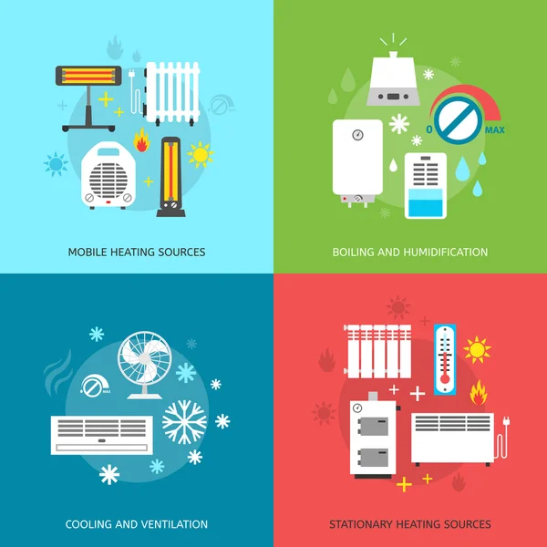 Verwarming ventilatie en airconditioning — Stockvector