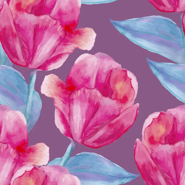 Motif floral avec tulipes — Image vectorielle