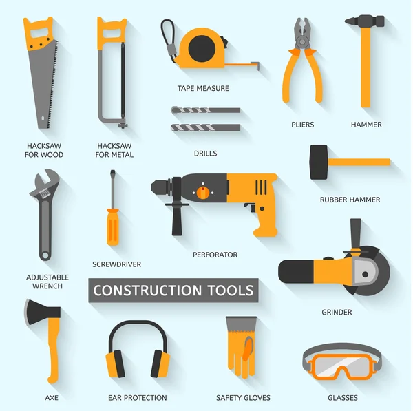 Ensemble d'outils de construction — Image vectorielle