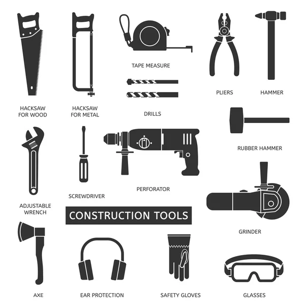 Conjunto de herramientas de construcción — Vector de stock