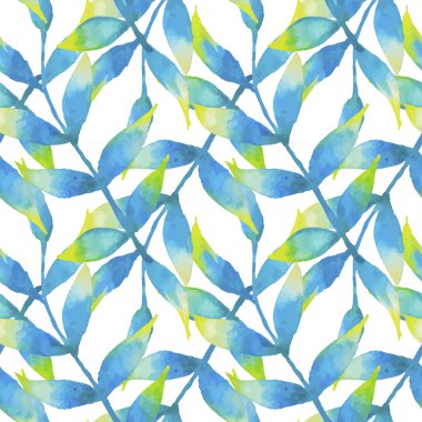 Yapraklı sulu boya deseni