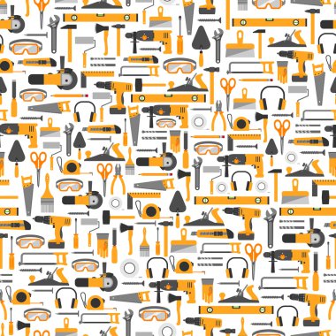 Construction tools seamless pattern clipart