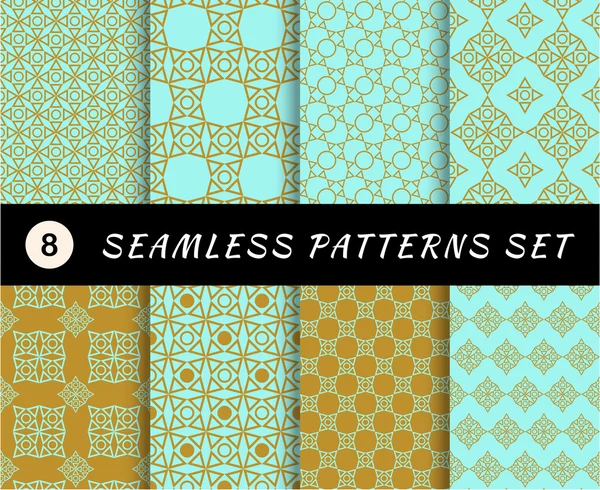 Seamless mönster set — Stock vektor