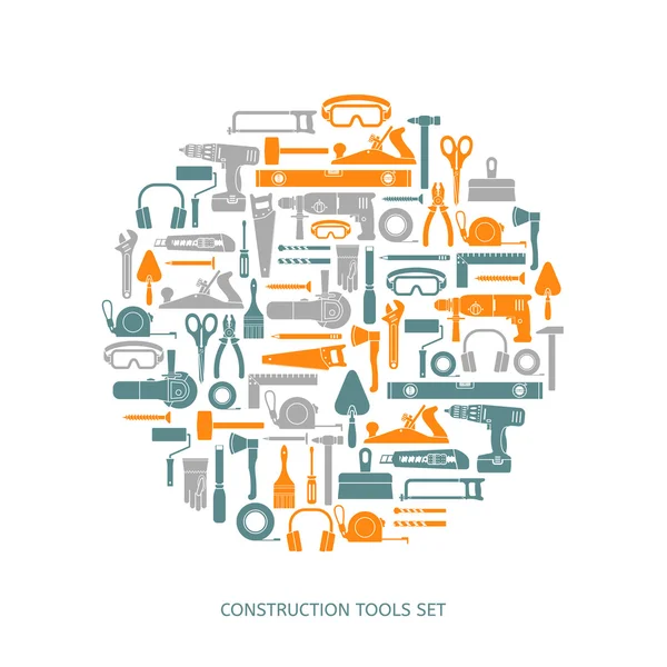 Herramientas de construcción iconos conjunto — Vector de stock