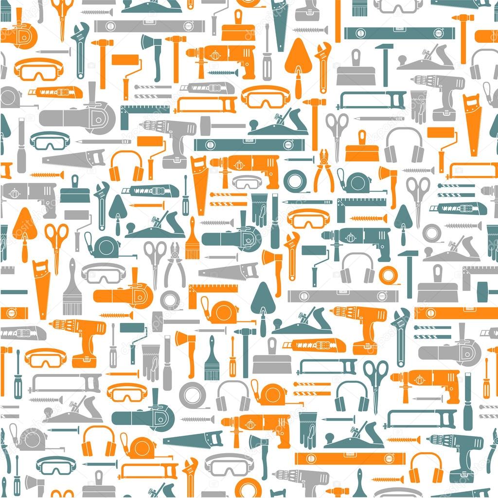 Construction tools seamless pattern Stock Vector by ©OlhaKostiuk