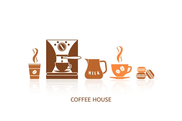 咖啡图标设置在简约风格 — 图库矢量图片