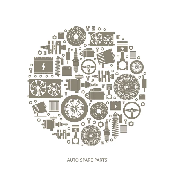 Set of auto spare parts — Stock Vector