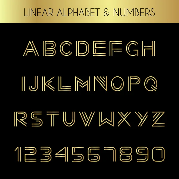 Alphabet minimaliste avec lignes fines — Image vectorielle