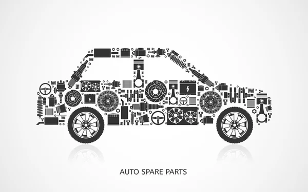 Ensemble de pièces détachées automobiles — Image vectorielle