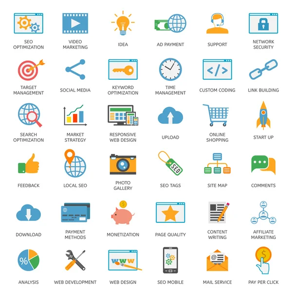 SEO optimization icons Vector Graphics