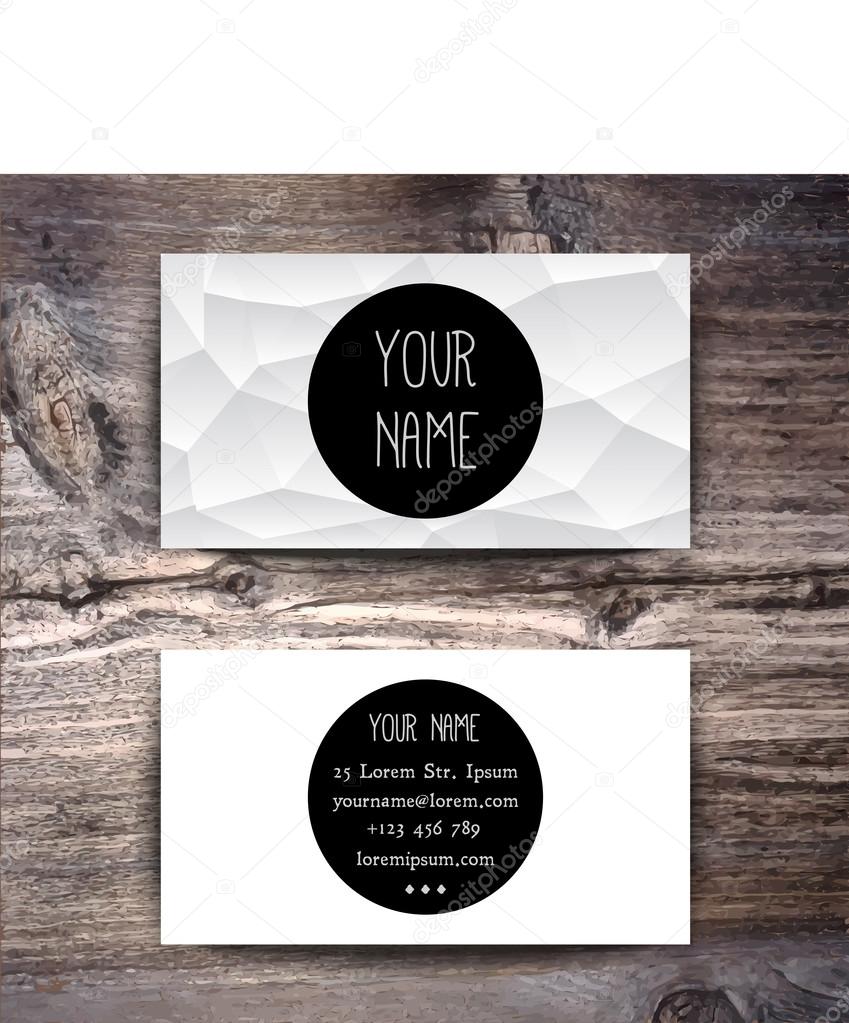 Business card template with geometric pattern