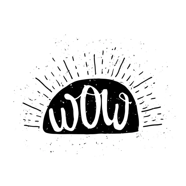 WOW poster with sun — Stock Vector