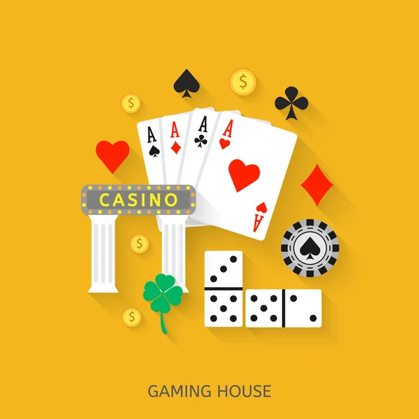Gambling flat icons set — Stock Vector