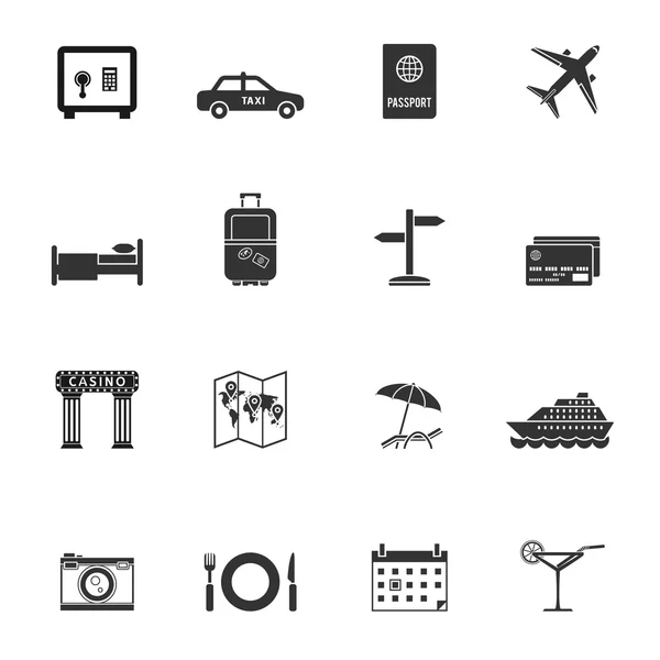 Cestovní ikony známky — Stockový vektor