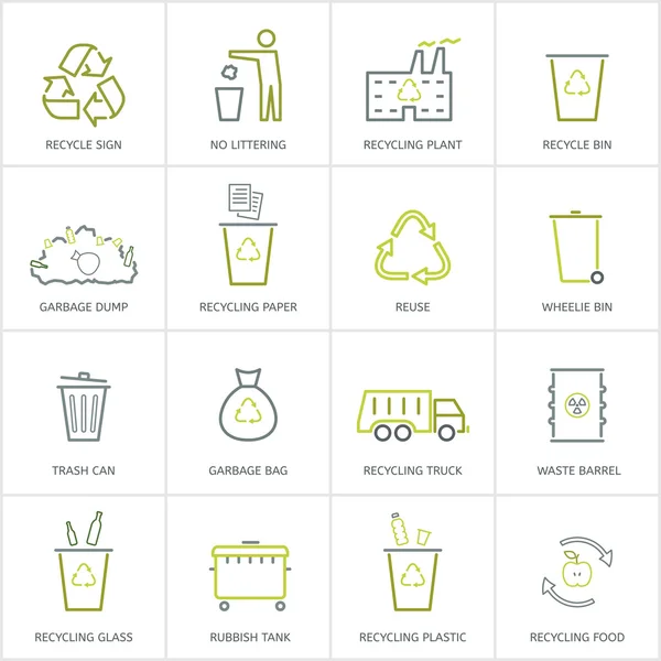Concepto de iconos de reciclaje — Archivo Imágenes Vectoriales
