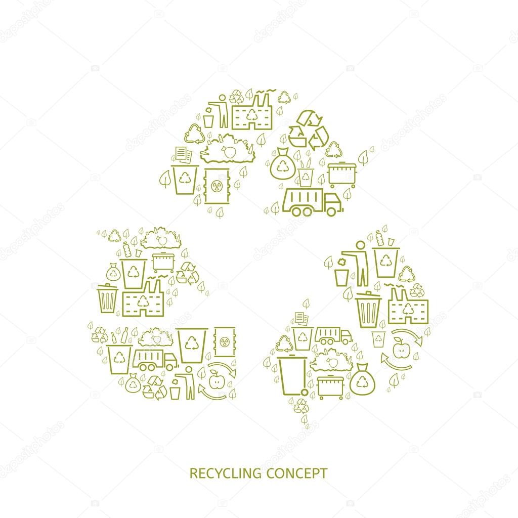Recycling icon concept with place for text