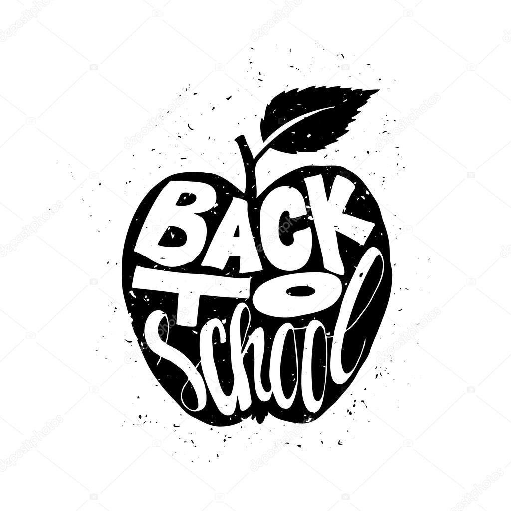 Back to school poster. Education label with grunge texture.