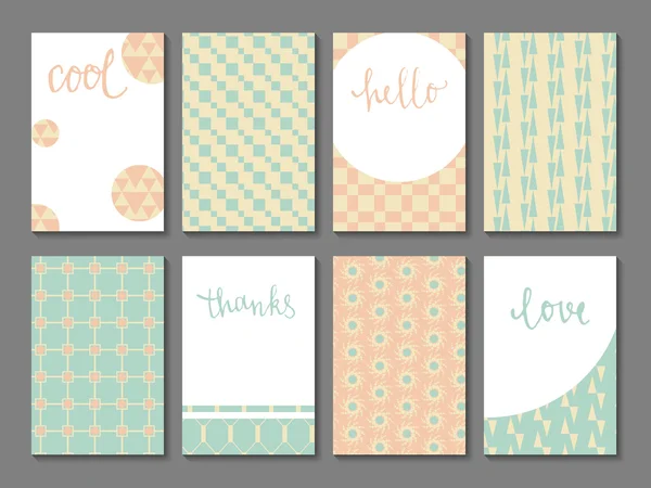 Set of printable journaling cards — Stock Vector