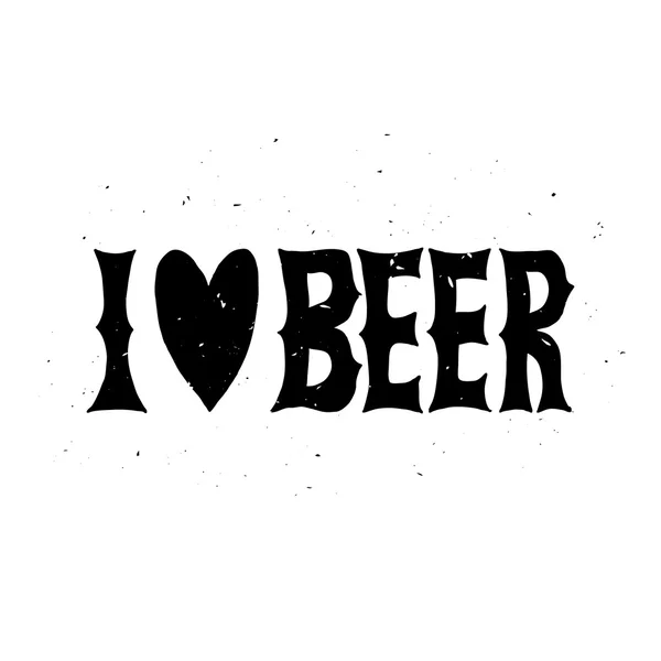 Ich liebe Bier. Typografisches Plakat — Stockvektor