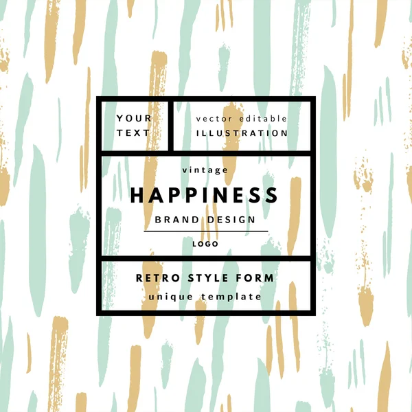 Happiness  Retro label package template — Stock Vector