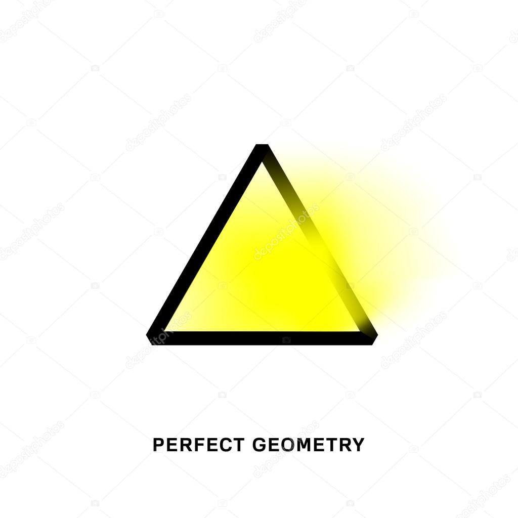 Abstract geometric background with black triangle, blurred yellow interior and text 