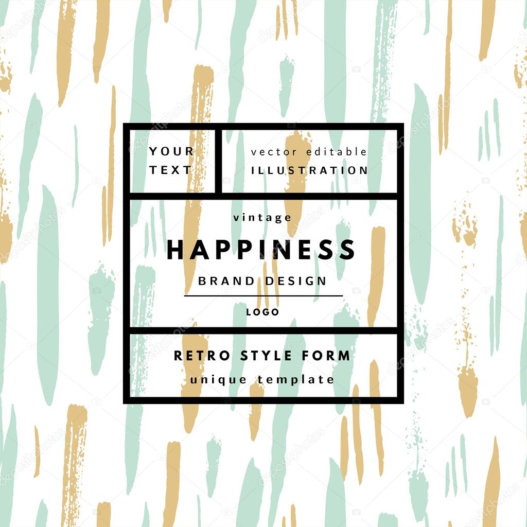 Happiness  Retro label package template