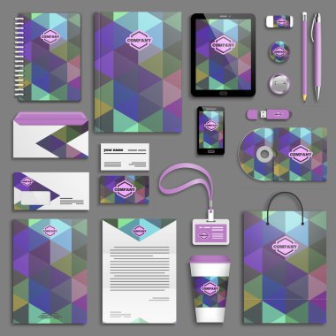 Purple bright blue Corporate identity