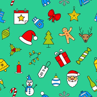 Yeşil Noel seamless modeli