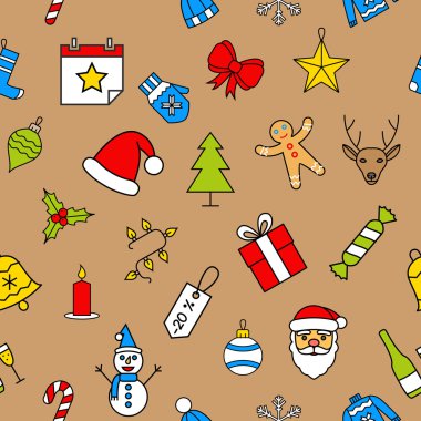 Brown Christmas seamless modeli
