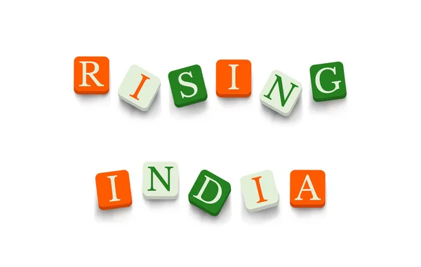 Rising India with colorful blocks — Stockový vektor