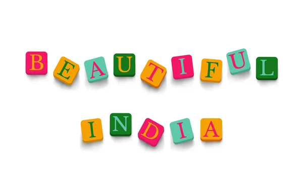 Beautiful India with colorful blocks — 스톡 벡터
