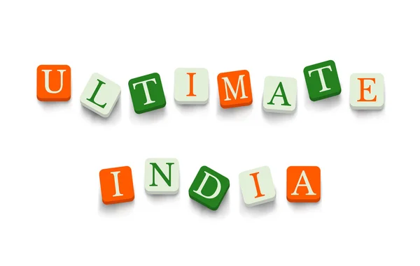 Ultimate India with colorful blocks — Stockový vektor