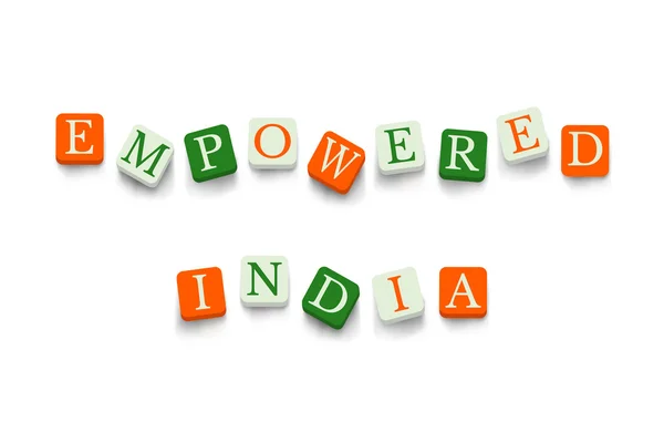 Empowered India with colorful blocks — Stockový vektor