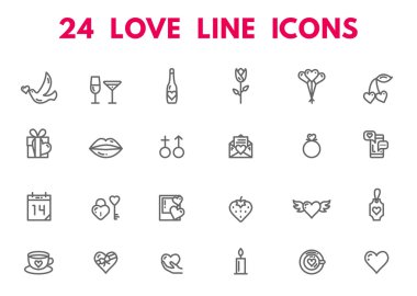 Sevgililer günü ve düğün simgeler.