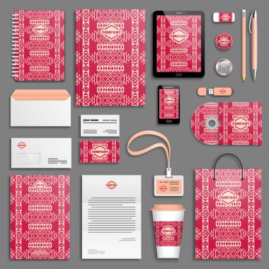 Trendy corporate identity template set