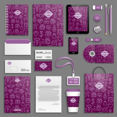 Valentine corporate identity template set