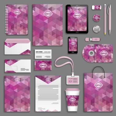 Trendy corporate identity template set