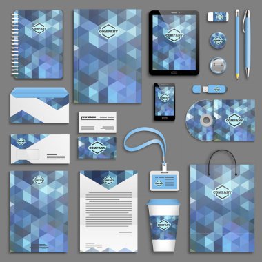 Trendy corporate identity template set