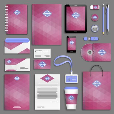 Trendy corporate identity template set
