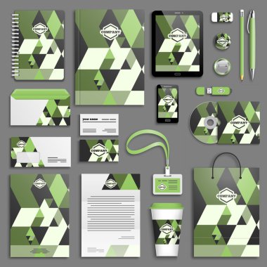 Trendy corporate identity template set