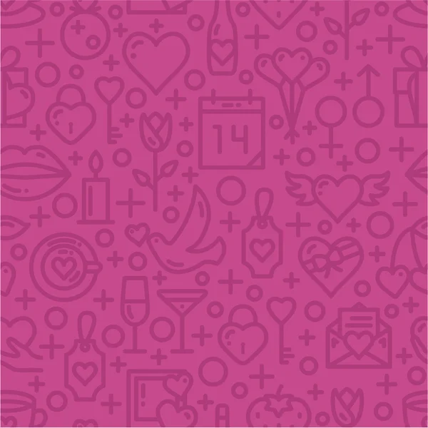 Valentines Day icons seamless pattern — ストックベクタ