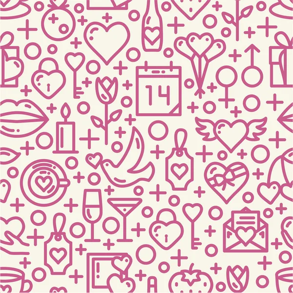 Valentines Day icons seamless pattern — Stock Vector