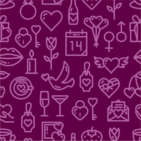 Valentines Day icons seamless pattern — Stock Vector