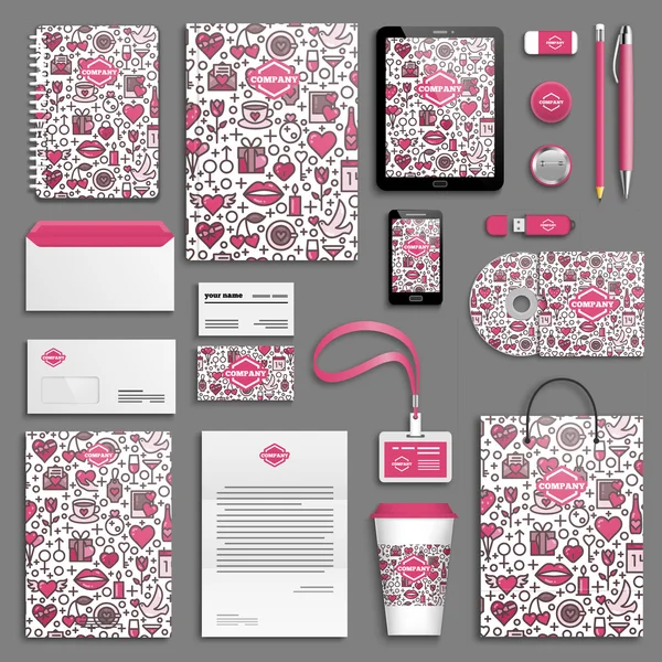 Vorlage für Valentine Corporate Identity — Stockvektor