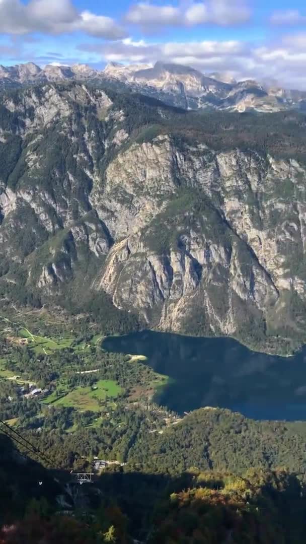 Naturskön Utsikt Över Vackra Bergslandskap Från Vogel Och Underbara Bohinj — Stockvideo