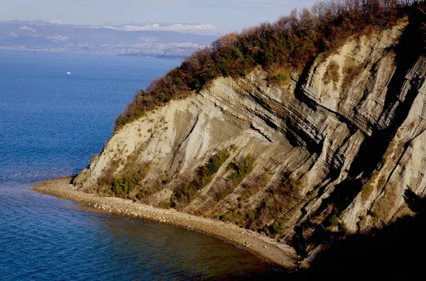 Vistas Panorámicas Hermosas Colinas Verdes Con Mar Azul Del Adriático —  Fotos de Stock