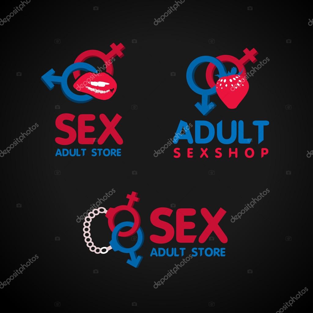 Sex shop logo and badge design. Adult Store Logo