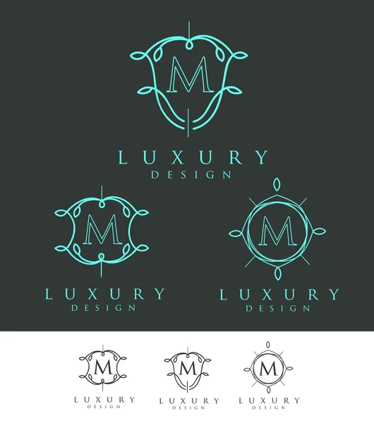 Logotipo de carta de lujo monograma — Archivo Imágenes Vectoriales